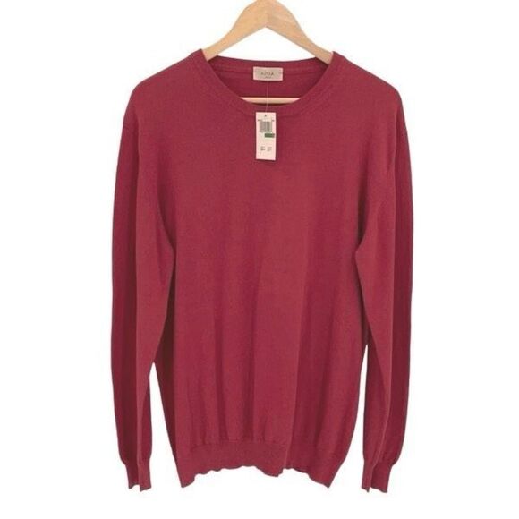 Altea Men’s  Knit Long Sleeve Crew Neck Pullover Sweater Pink Size Large NWT - Picture 2 of 11
